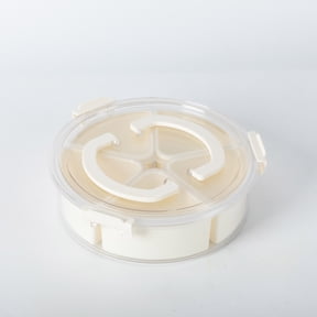 Mainstays Snackle Box Lunch & Snack Container, Round, 5 Compartments, Plastic, White