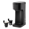 thumbnail interactive-video image 1 of Mainstays Black Matte Dual Brew Coffee Maker, Single Serve, Auto Shutoff, 14 oz Reservoir, 1 of 14