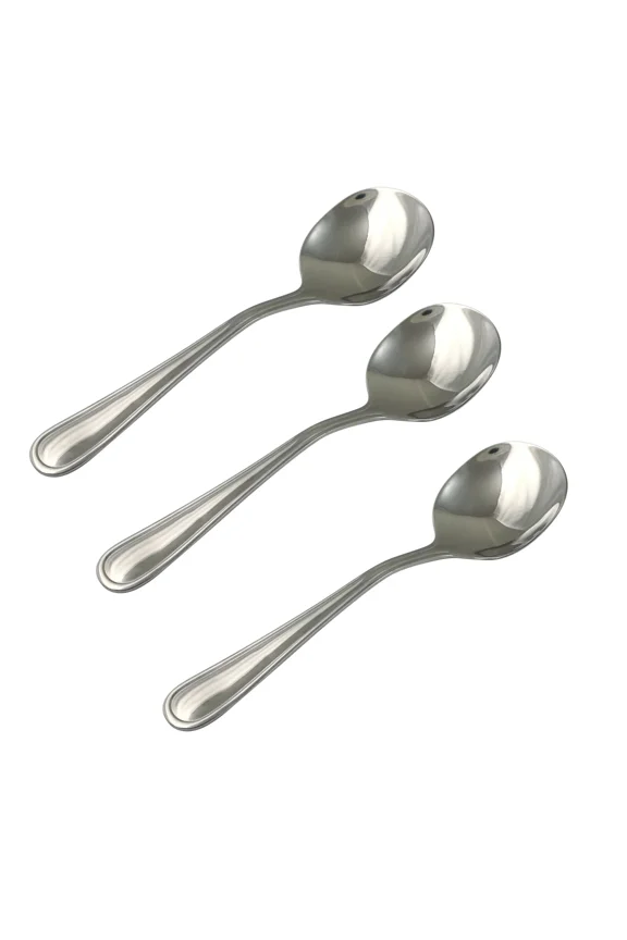 Fleetline Adult Stainless Steel Soup Spoon,3-Pack, Silver