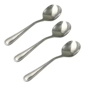 Mainstays Fleetline Adult Stainless Steel Soup Spoon,3-Pack, Silver