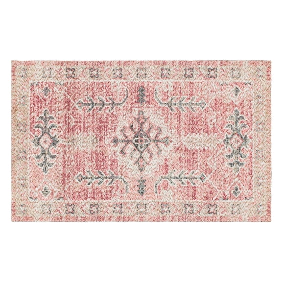 Mainstays Southwest Acacia Low Pile Stain/Fade Resistant Polyester Indoor Accent Rug, Pink, 1 ft 8 in x 2 ft 10 in