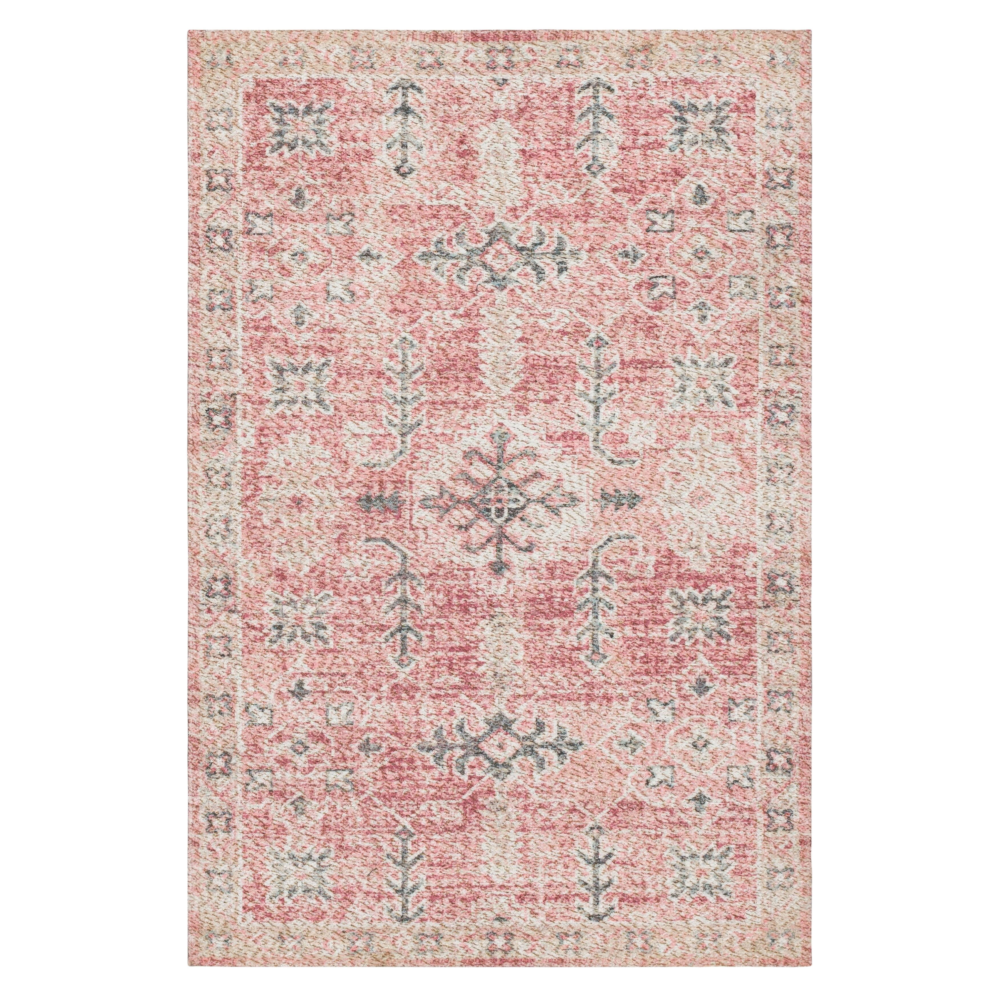 Mainstays Southwest Acacia Low Pile Stain/Fade Resistant Polyester Indoor Pink Accent Rug, 2'6" x 3'9"