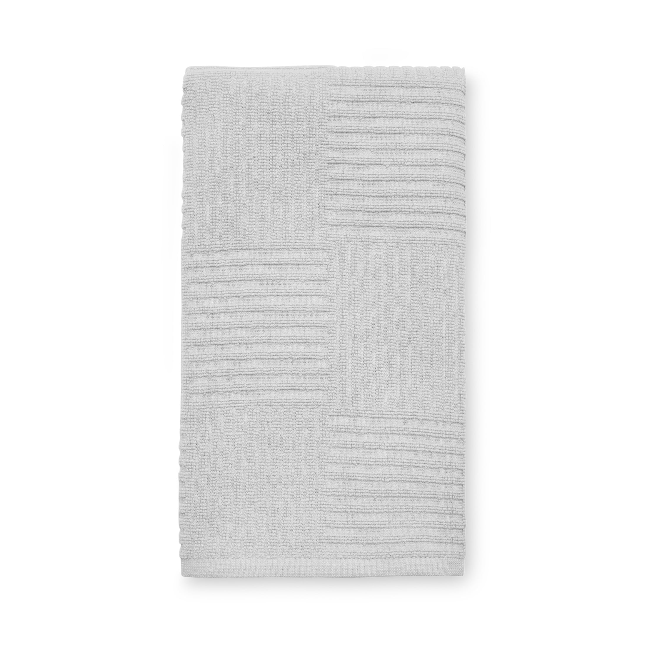 Mainstays Soft Silver Cotton Sculpted-Rib Weave Kitchen Towel