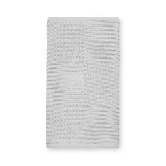 Mainstays Soft Silver Cotton Sculpted-Rib Weave Kitchen Towel