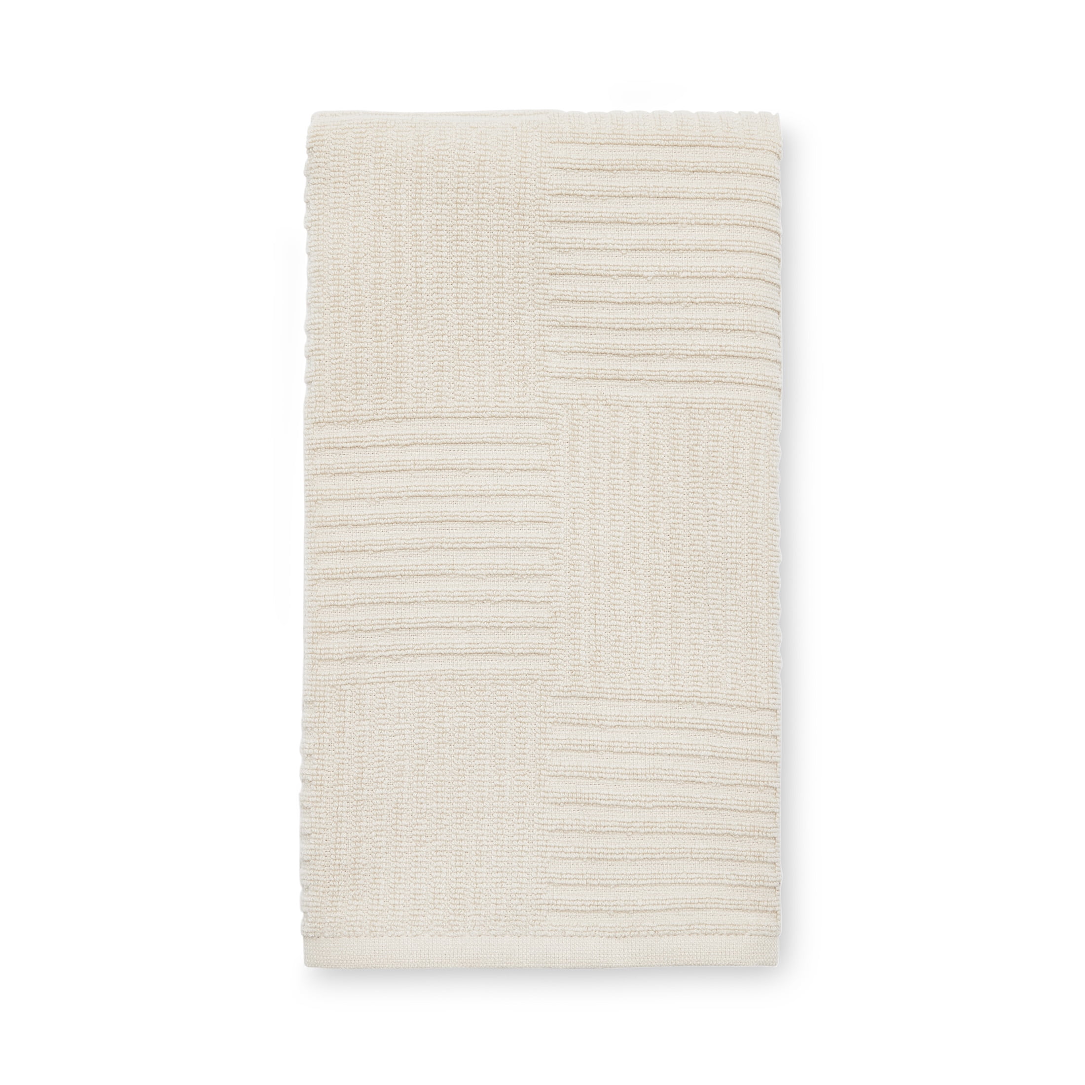 Mainstays Papyrus Beige Cotton Sculpted-Rib Weave Kitchen Towel - Walmart.com