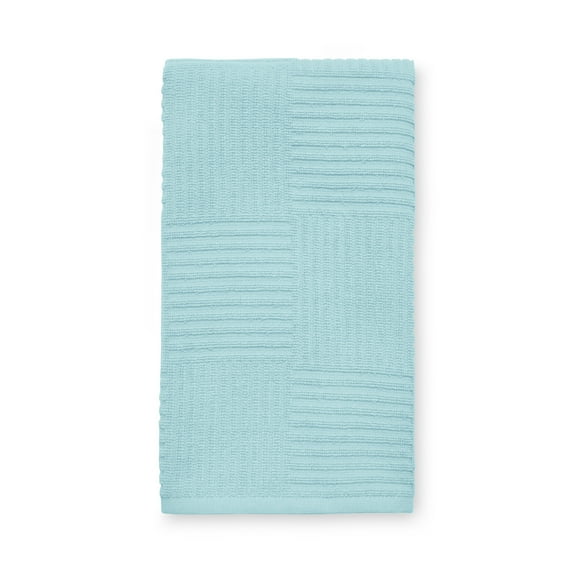 Mainstays Blue Cameo Cotton Sculpted-Rib Weave Kitchen Towel