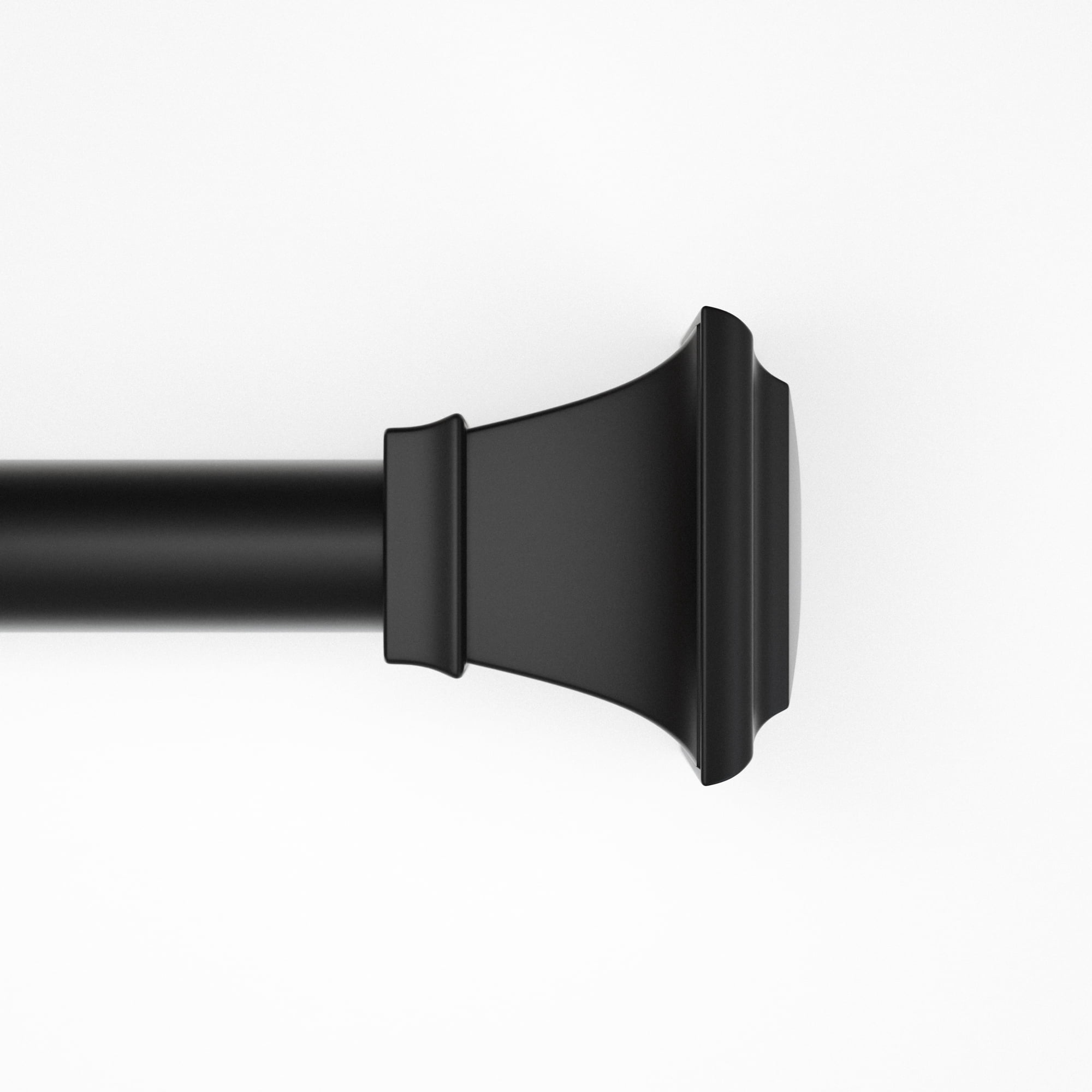 Mainstays 1" Black Square Adjustable Single Curtain Rod Set, 30-84"