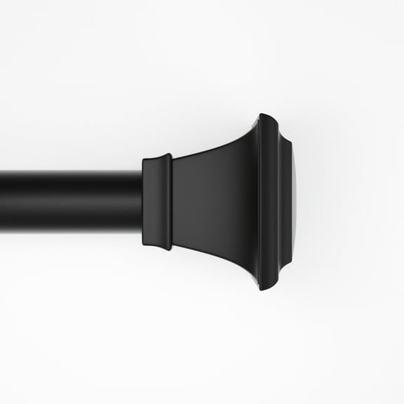 Mainstays 1" Black Square Adjustable Single Curtain Rod Set, 30"-84"