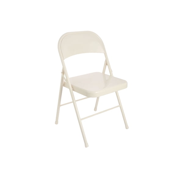 Mainstays All-Steel Metal Folding Chair, Cream, 1 Count