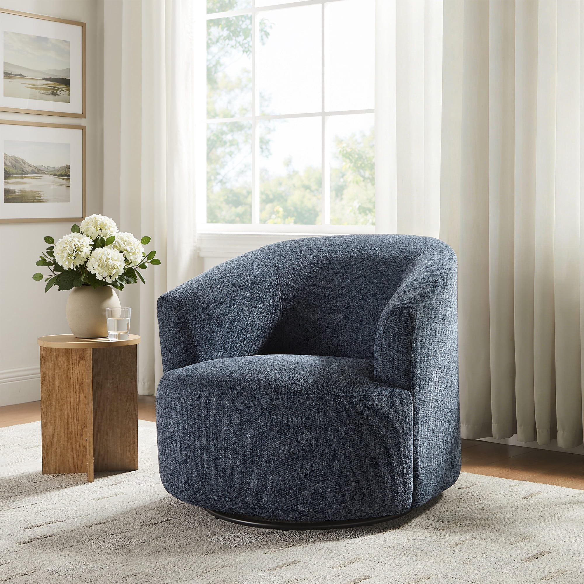 Mainstays Swivel Accent Chair, Blue