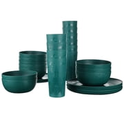 Mainstays 30-Piece Haunted House Plastic Dinnerware Set, Teal