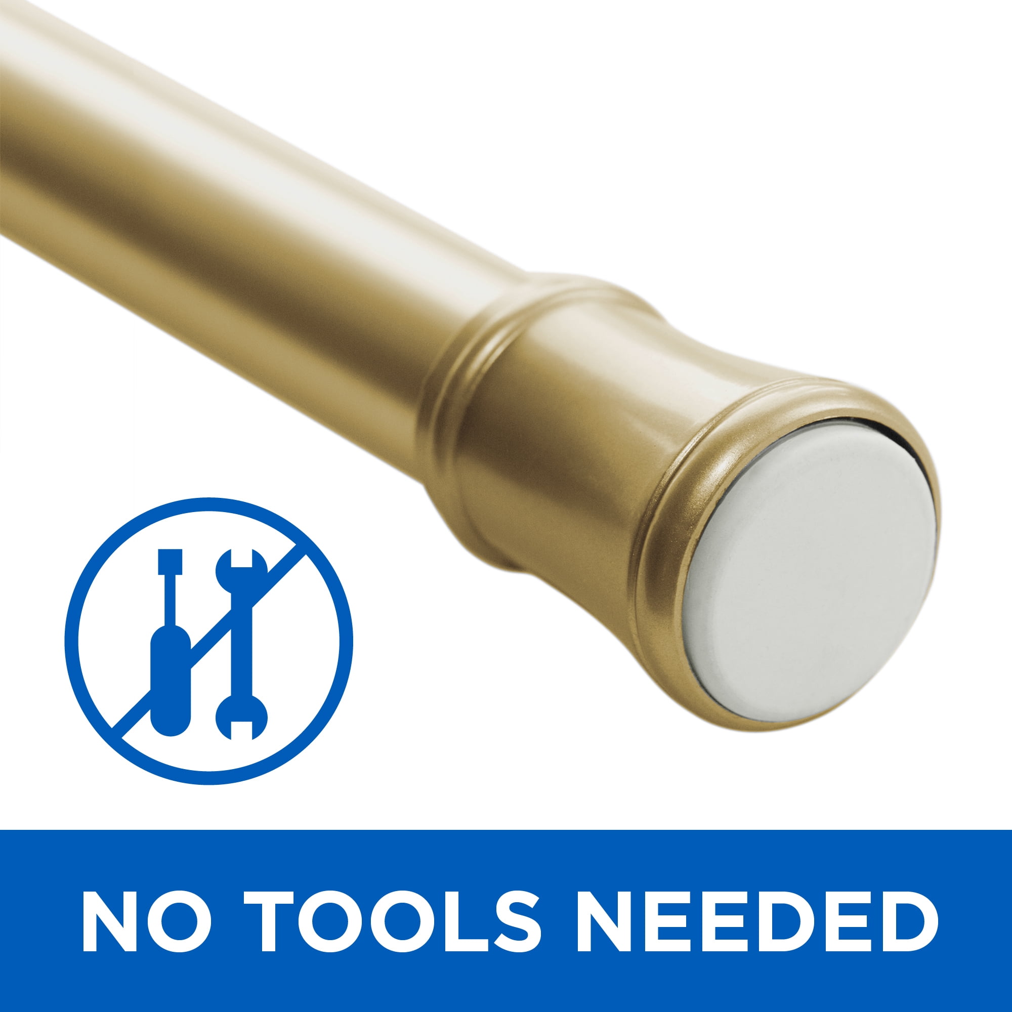 Mainstays Adjustable Window Tension Curtain Rod, 1" Diameter, 48-84", Gold