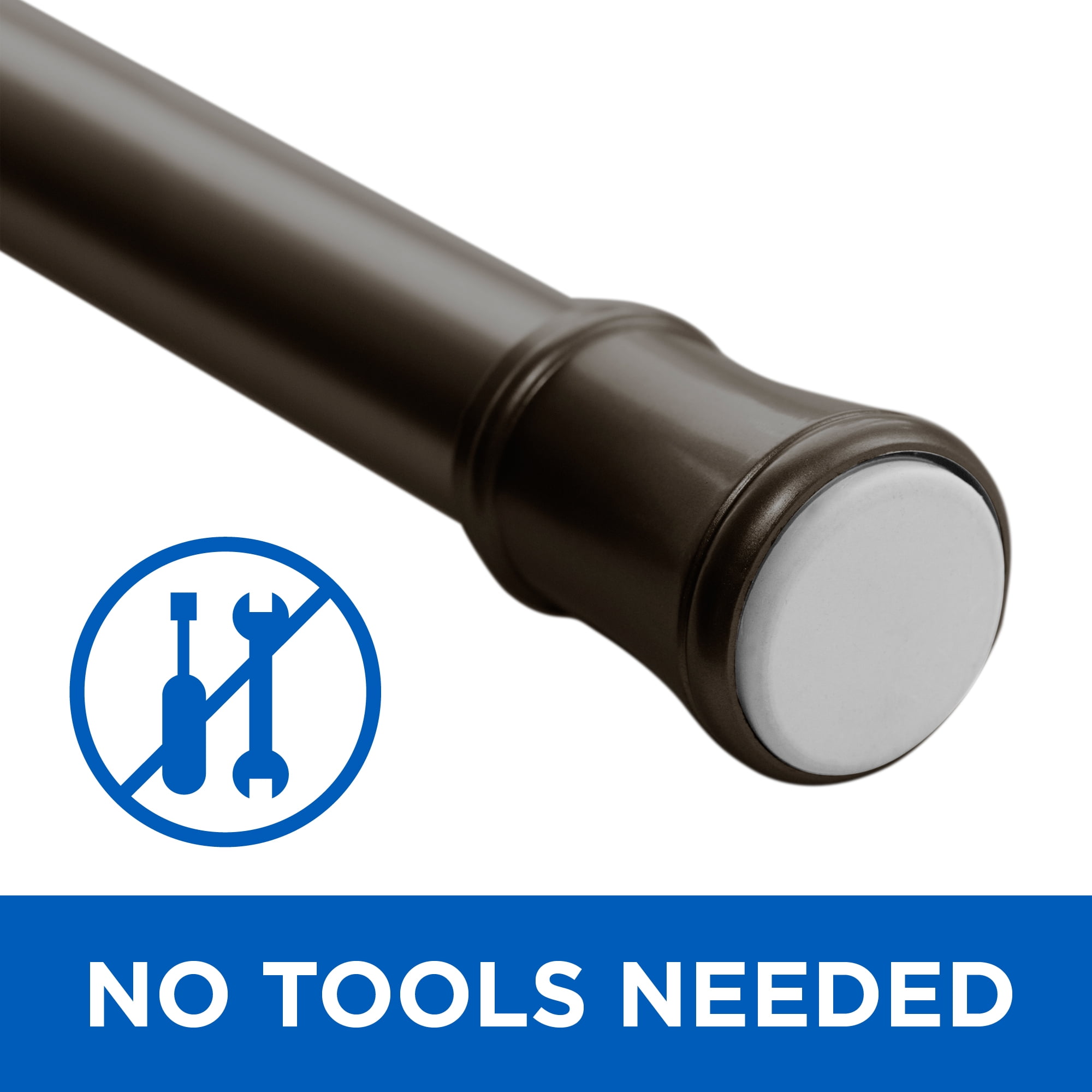 Mainstays Heavy Duty Adjustable Tension Curtain Rod, Bronze, 48-84 Inches