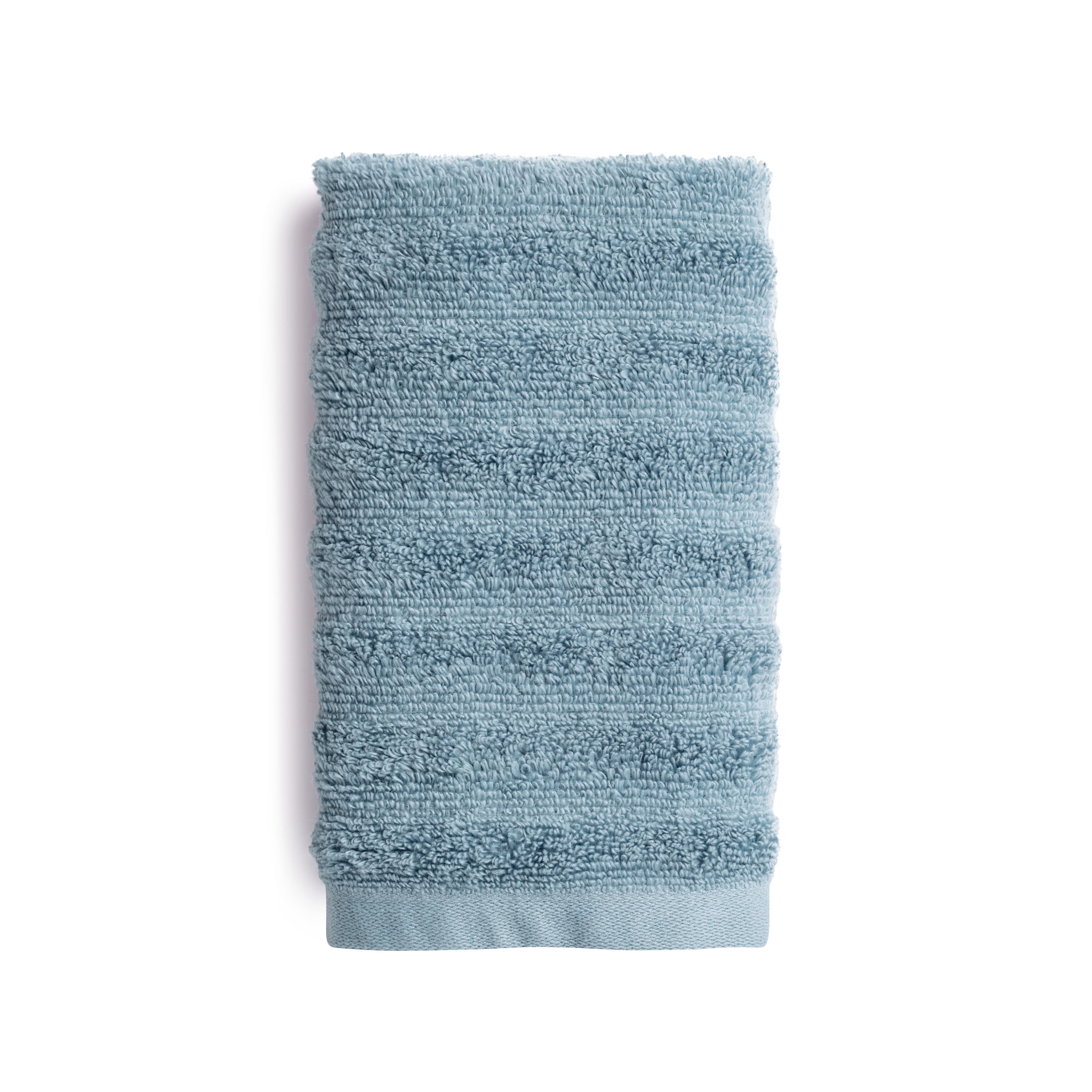 Mainstays Performance Textured Solid Hand Towel, 16" x 26", Blue Linen