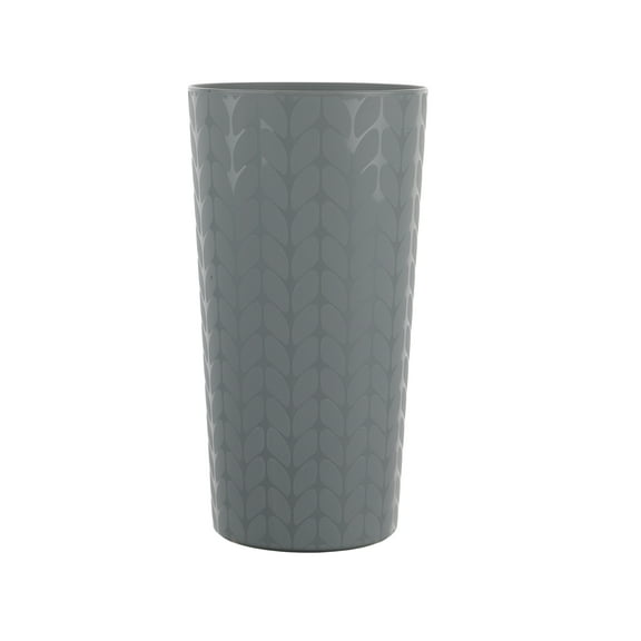 Mainstays - Grey Round Plastic Tumbler, Interwoven Braided Etched, 26-Ounce