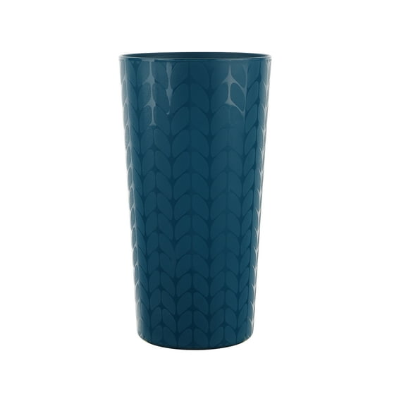 Mainstays - Navy Round Plastic Tumbler, Interwoven Braided Etched, 26-Ounce