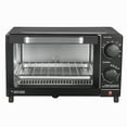 thumbnail image 1 of Mainstays 4 Slice Countertop Toaster Oven with 3 Settings, Includes Baking Rack and Pan, Black, New, 1 of 12