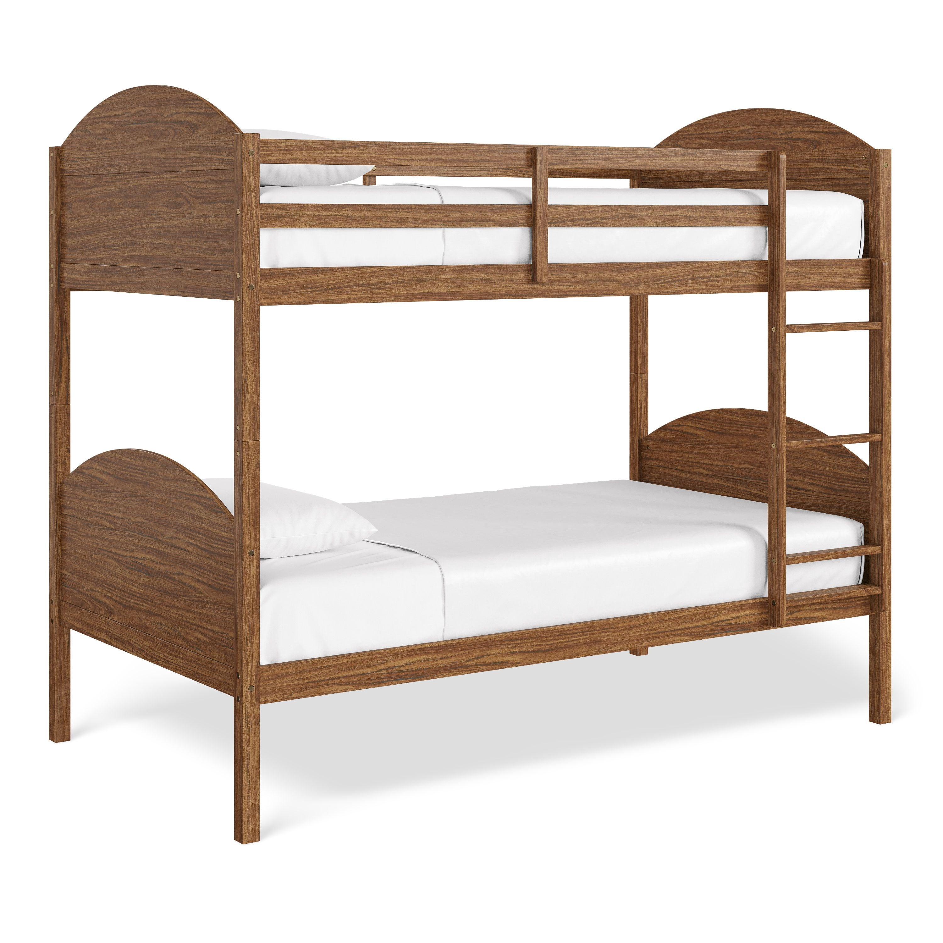 Mainstays Kids Wood Twin-over-Twin Bunk Bed, Warm Walnut