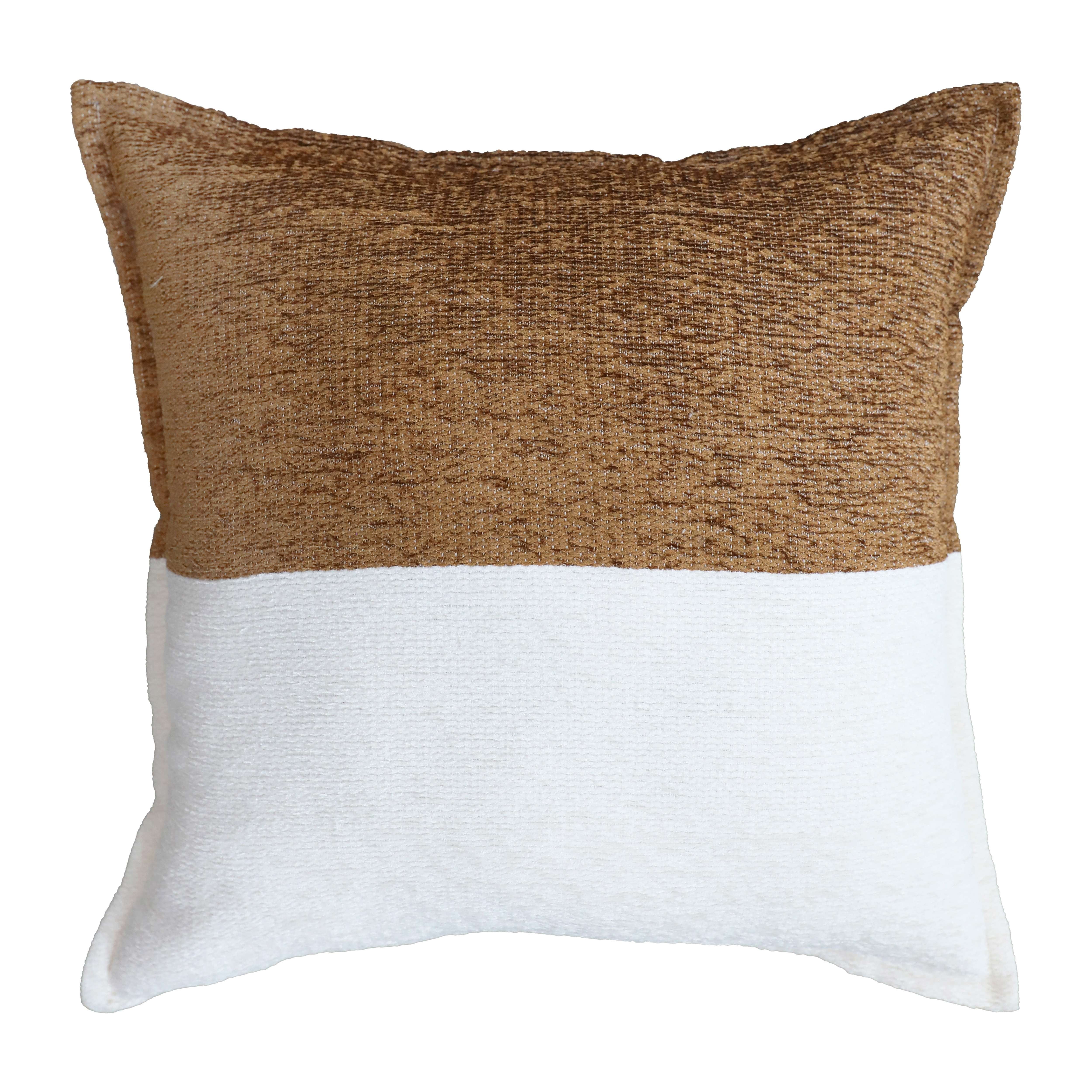 Mainstays Two-Toned Trailblazer Brown Polyester Cotton 18" x 18" Square Decorative Throw Pillow
