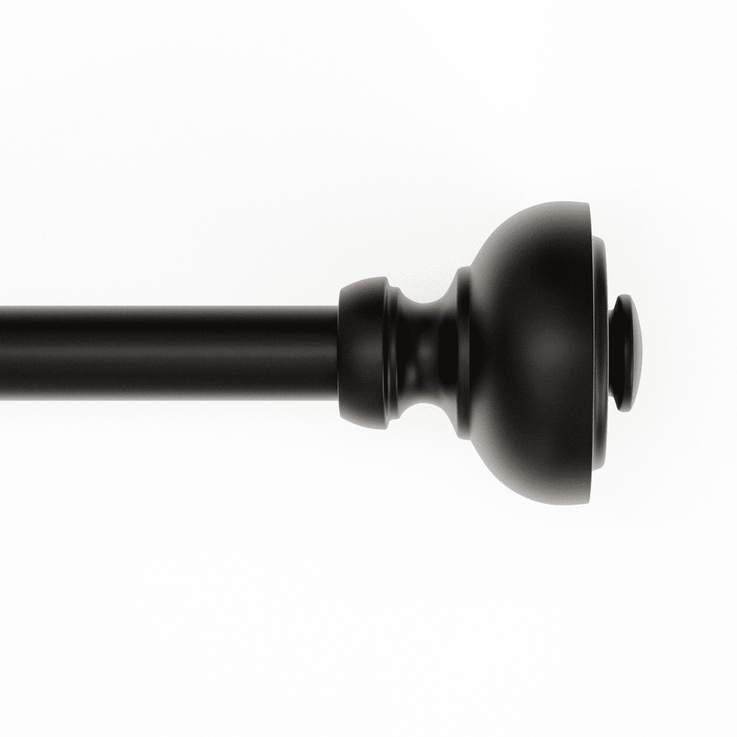 Mainstays 3/4" Black Cameron Urn Adjustable Single Curtain Rod Set, 30-84"