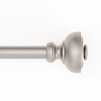 Mainstays 3/4" Nickel Cameron Urn Adjustable Single Curtain Rod Set, 30"-84"