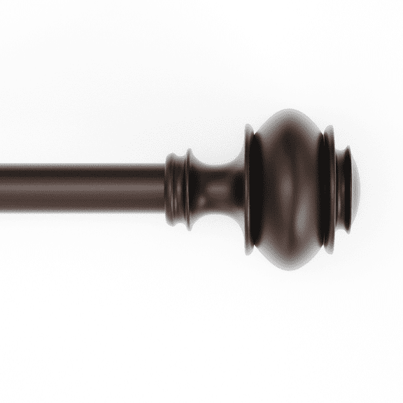 Mainstays 1/2" Bronze Urn Adjustable Single Curtain Rod Set, 48"-84"
