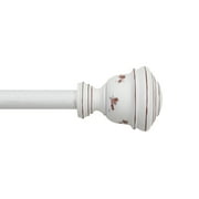 Mainstays 3/4" White Faux Wood Urn Single Curtain Rod Set, 25-84"