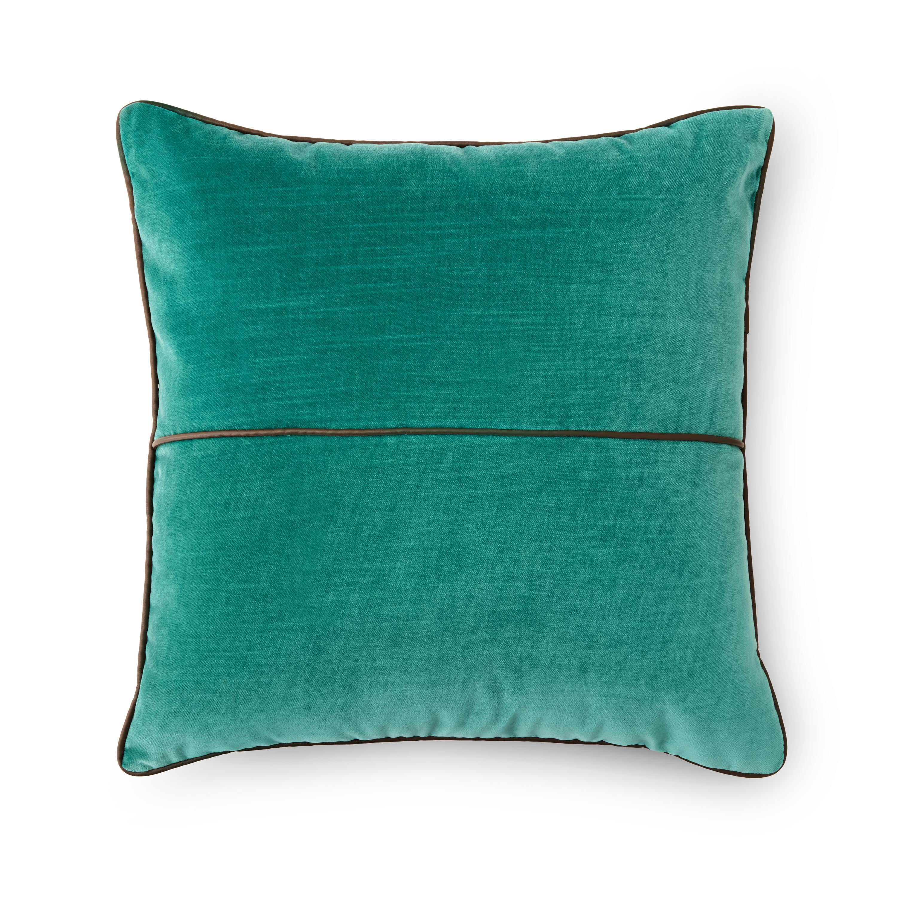 Mainstays 18" x 18" Greenbrier Velvet With Faux Leather Trim Polyester Decorative Pillow Cover