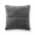 thumbnail image 1 of Mainstays 18" x 18" Grey Flannel Velvet With Faux Leather Trim Polyester Decorative Pillow Cover, 1 of 4