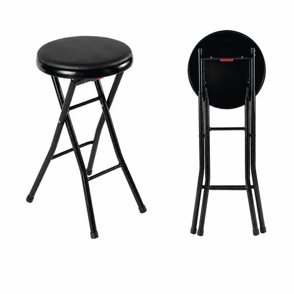 Mainstays Folding Counter Stool Set, Black, 2 count