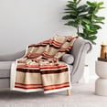 thumbnail interactive-video image 1 of Mainstay Reversible Printed Velvet Plush and Hampshire Faux Shearling Soft Throw Blanket, Standard Size, Brown Stripe, 1 of 8
