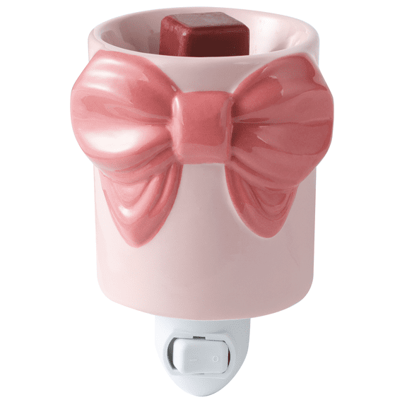 Mainstays Pink Bow Plug-In Wax Melt Warmer with LED Light