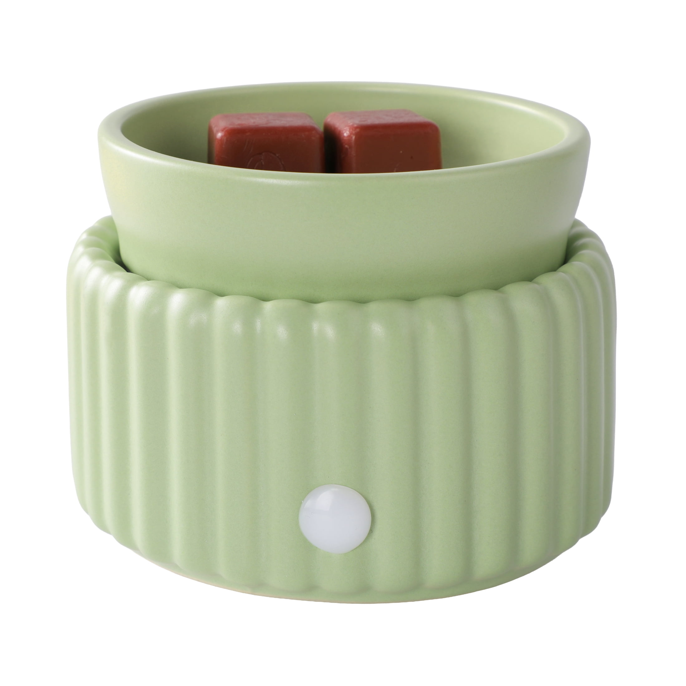 Mainstays Ribbed Ceramic Fragrance Wax Melt Warmer, Olive Grove