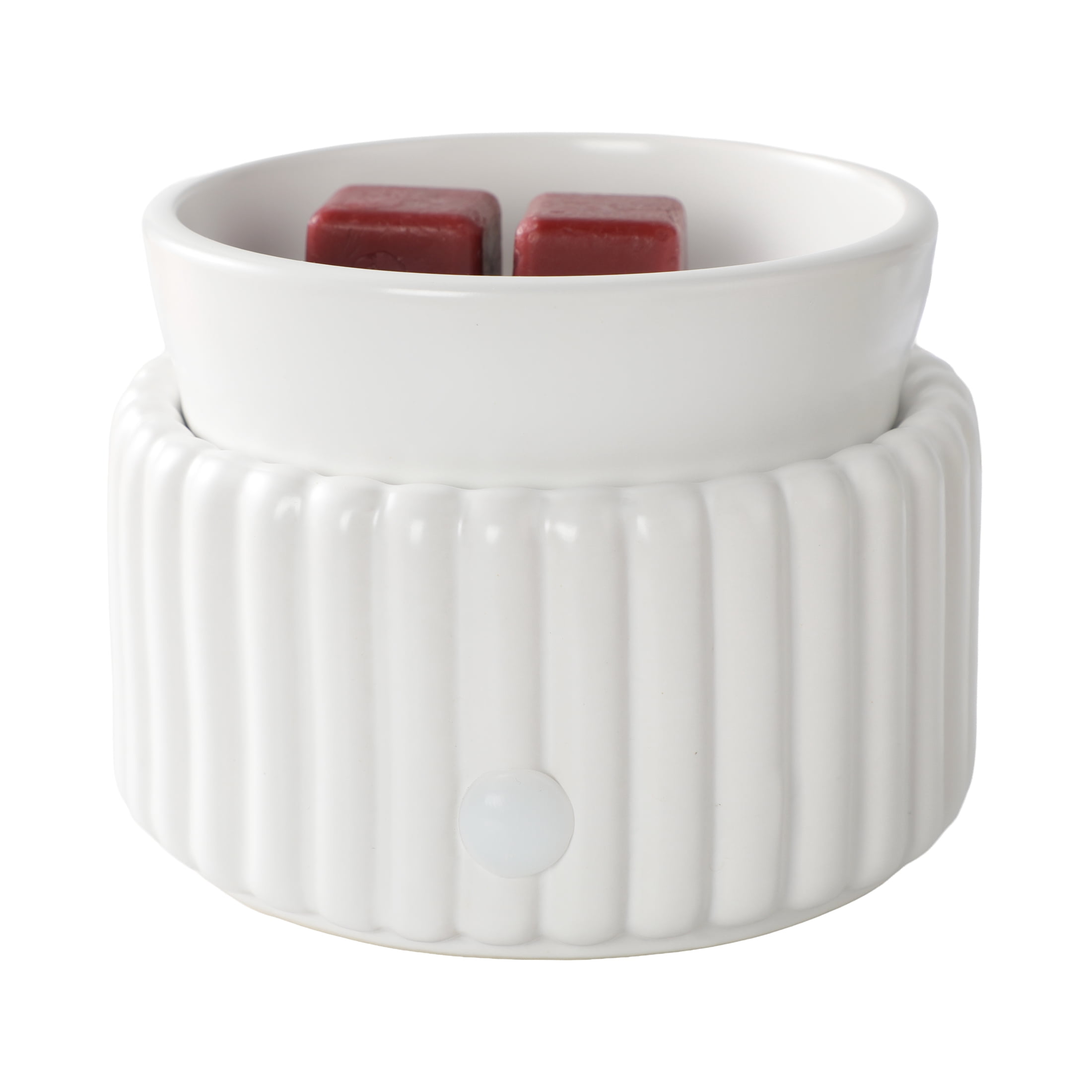 Mainstays Ribbed Ceramic Fragrance Wax Melt Warmer, Artic White