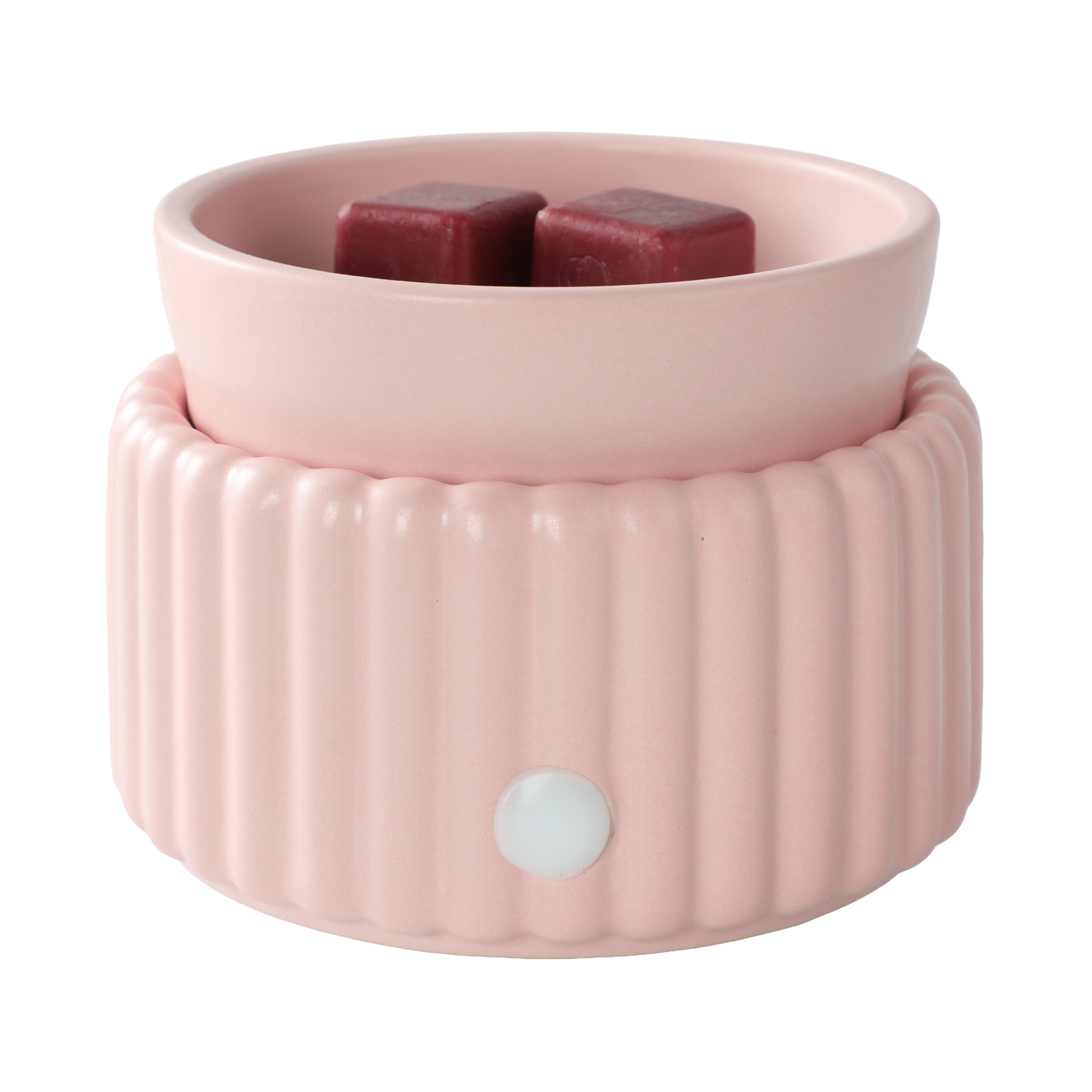 Mainstays Ribbed Ceramic Fragrance Wax Melt Warmer, Pink Blush