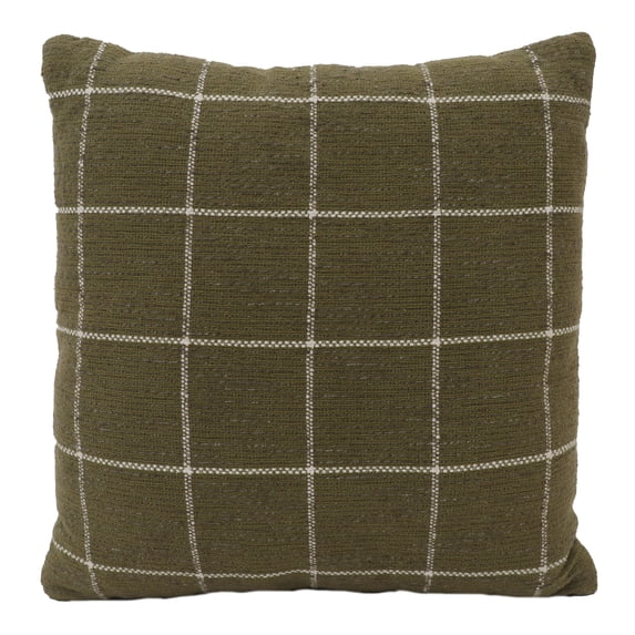 Mainstays Olive Window Pane Decorative Throw Pillow 18x18