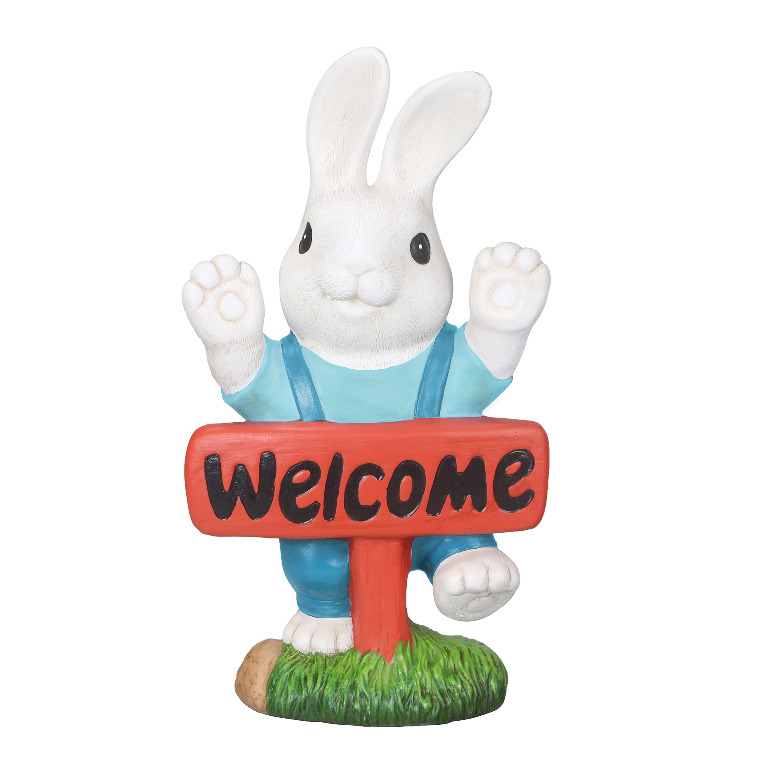 Mainstays Easter Welcome Bunny Statue, Indoor/Outdoor, 6.2 in L x 3.8 in W x 11.5 in H