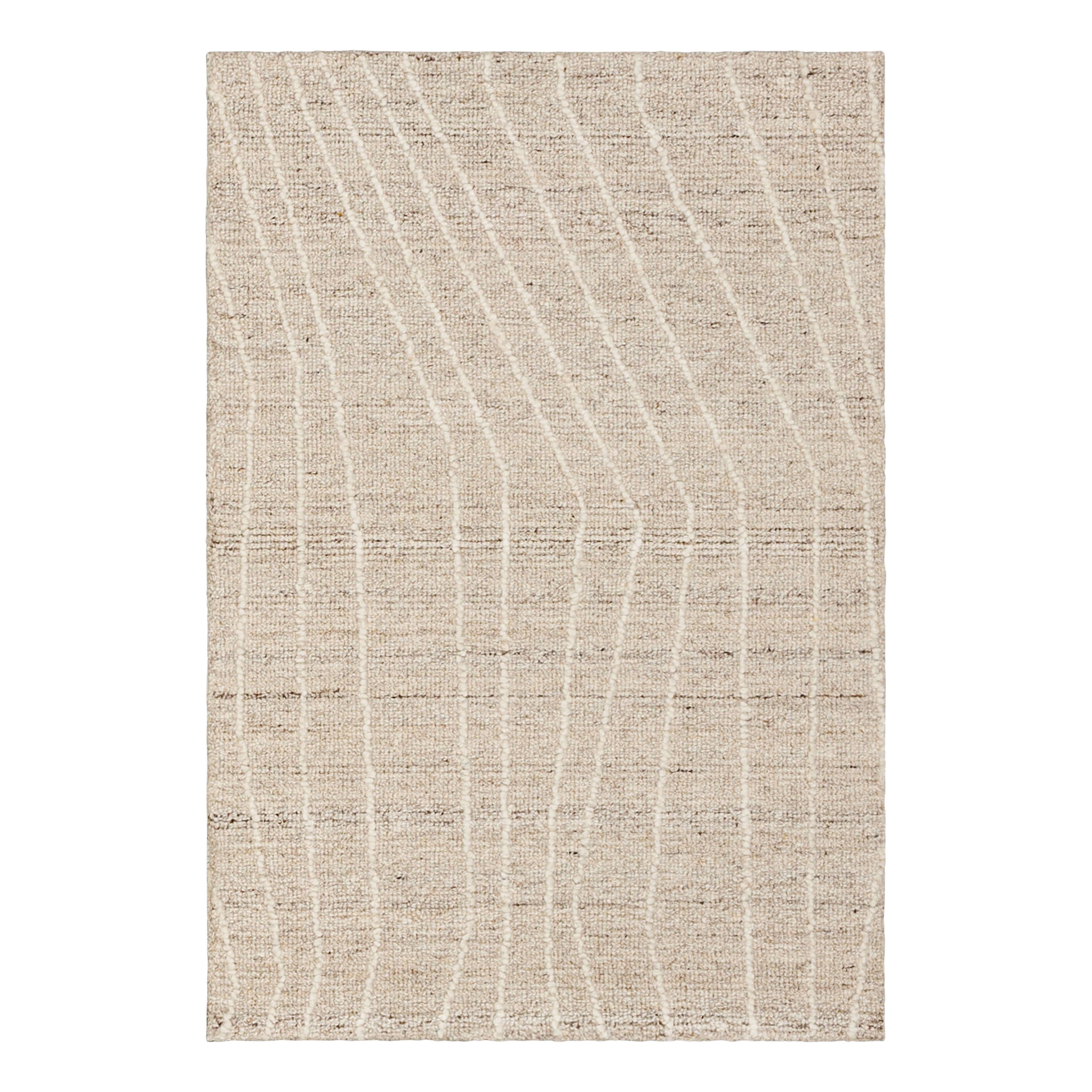 Mainstays Wool Lines Indoor Fade Resistant Tufted Ivory Area Rug, 2 ft 6 in x 3 ft 9 in