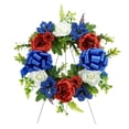 thumbnail image 1 of Mainstays 17 in Outdoor Memorial Rose Peony Wreath, Red, White and Blue Color, 1 of 8