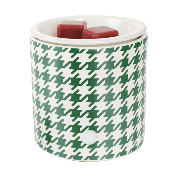 Mainstays Green Houndstooth Full Size Ceramic Fragrance Wax Melt Warmer