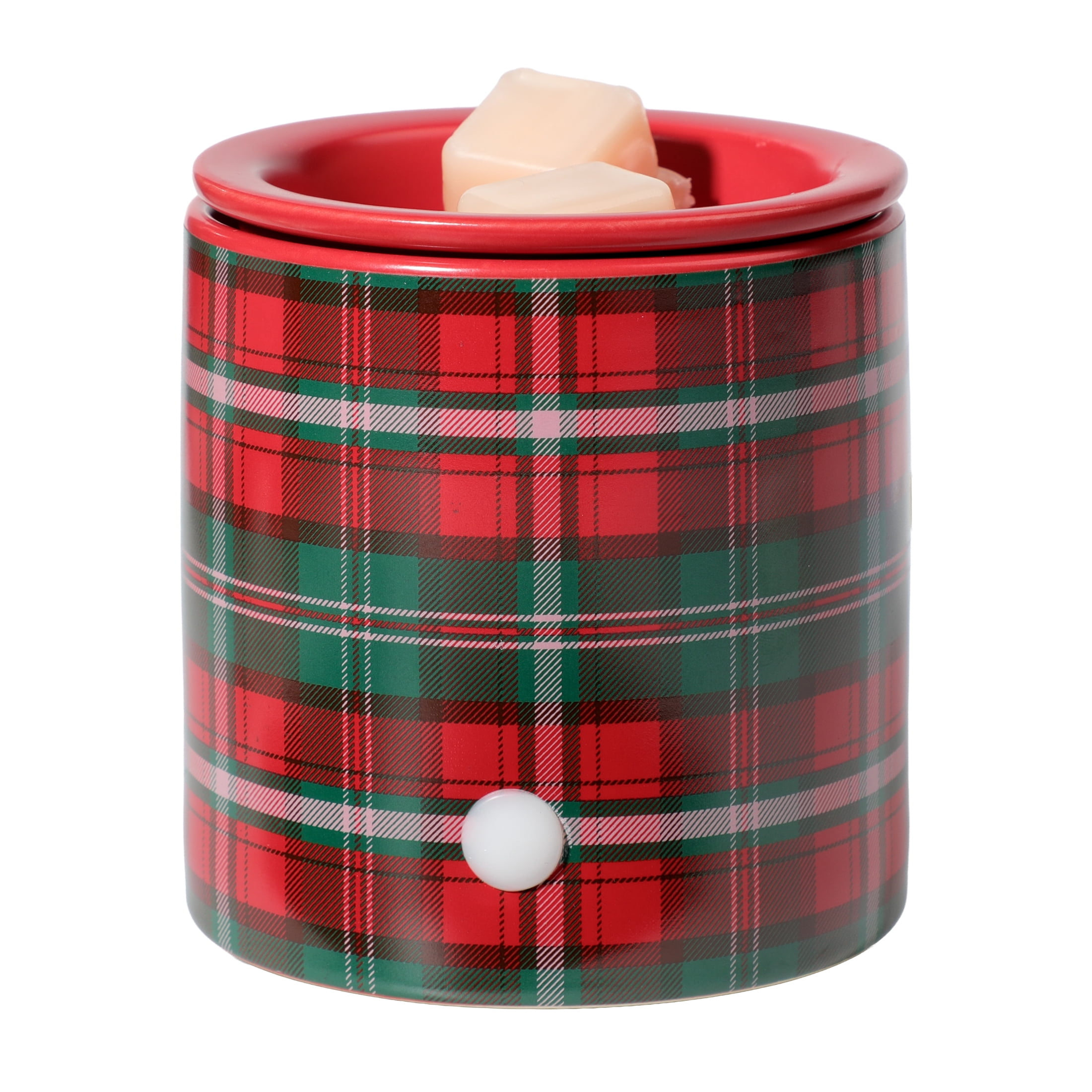 Mainstays Holiday Plaid  Full Size Ceramic Wax Melt Warmer
