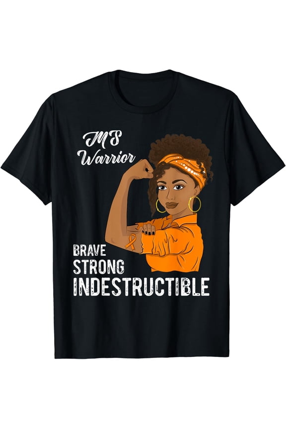 MS Warrior Indestructible Multiple Sclerosis Awareness Gifts T-Shirt