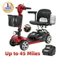 thumbnail image 1 of MS07 45 Miles Ecomobi 4 Wheels Mobility Scooter for Adults&Seniors, 350W Electric Powered Wheelchair Device with 25 Ah Extended Battery, Dual Baskets, Rotating Seat, Compact Duty Mobile for Elderly, 1 of 9