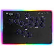 MS1 Leverless Controller - Matte Black Panel Anti-Sweat Fighting Game Arcade Stick - 16-Key All-Button, Low-Profile Switches, RGB Turbo - PC/PS4/PS3/Switch/Steam