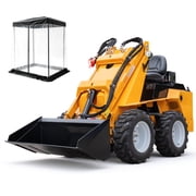 MS1050W Ride-on Mini Skid Steer Loader One Key Start 23HP EFI Gas Engine 5.5'' Center Console Display 3 Pumps Wheel Loader