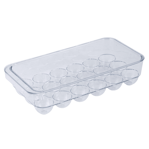 Mainstays 18 Cont Clear Egg Carrier with Lid, Used for Refrigerator Storage and Easy Transit and Storage