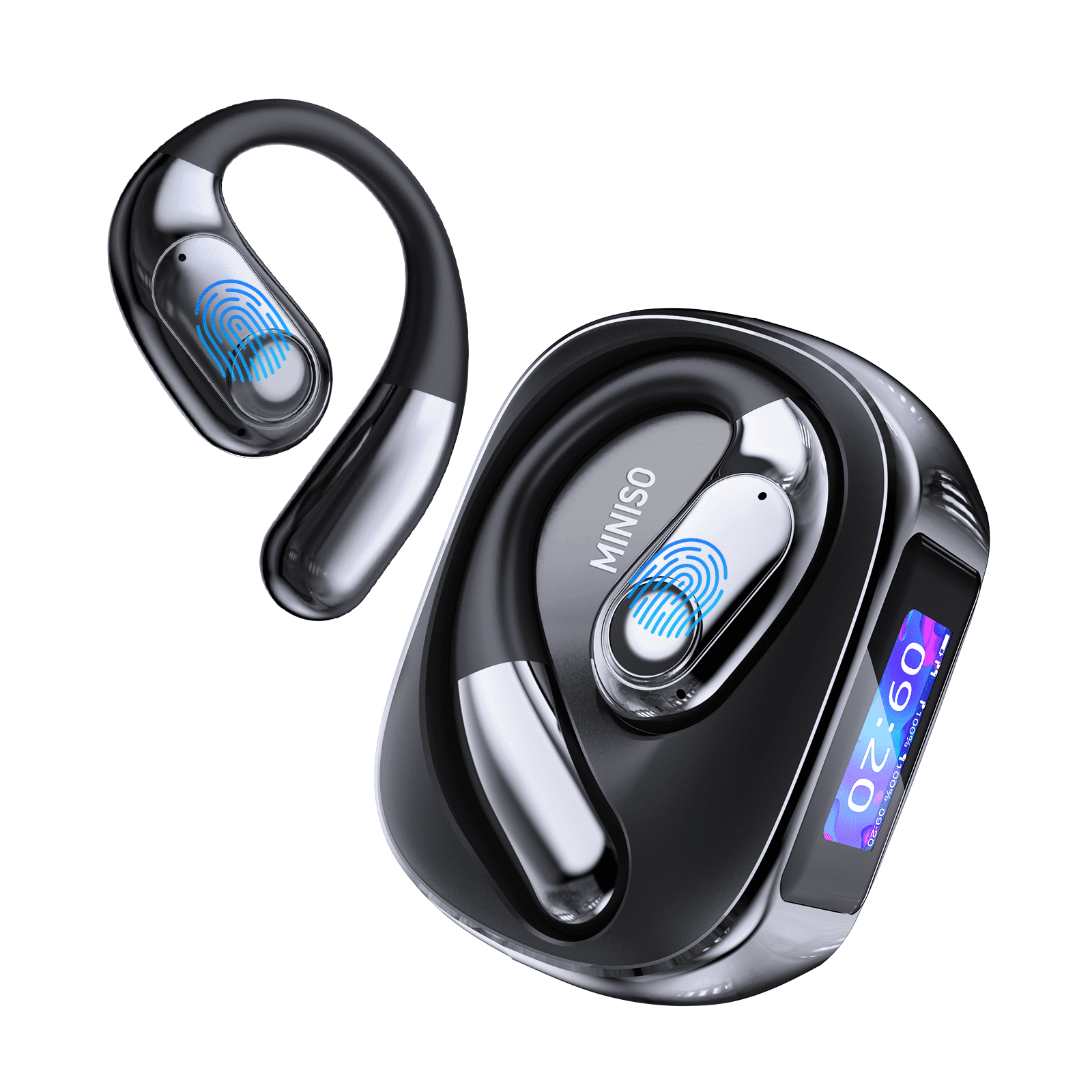 MINISO MS193 Open Ear Earbuds Wireless Earbuds Real Time AI Translation Earbuds 135 Language Translator with LED multi-function Display