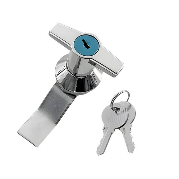MS302 Aluminum Alloy T-Handle Cabinet Lock with Key for Distributor Box Mailbox Cupboard Door Silver