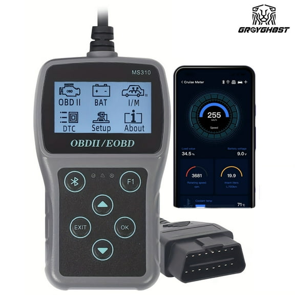 MS310 OBD2 Scanner Bluetooth for Android & iPhone, Car OBD2 Scanner Diagnostic Tool for All OBD II Vehicles Check Engine Light Vehicle Code Reader