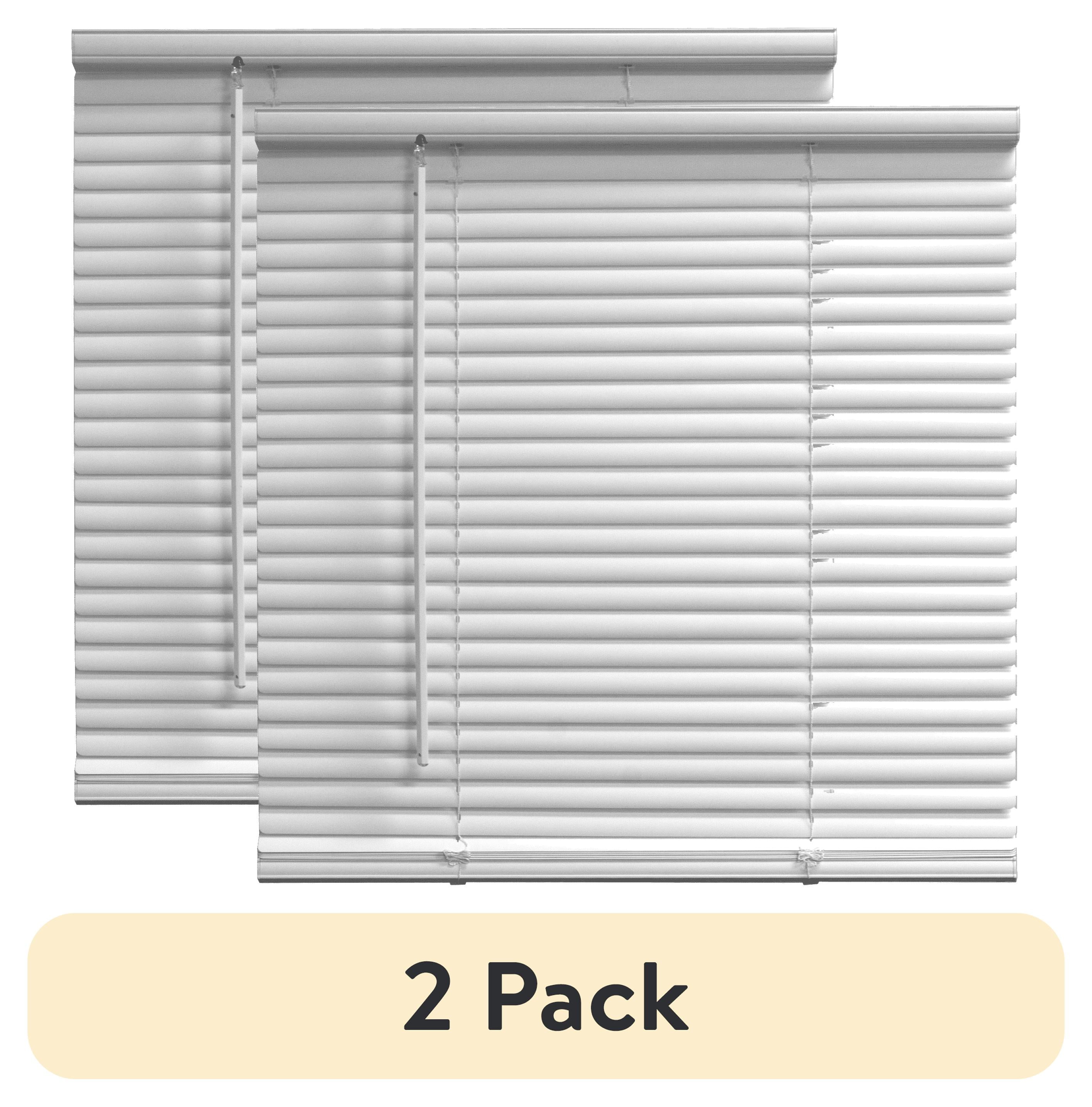 (2 pack) Mainstays 1" Cordless Vinyl Room Darkening Blinds, White, 31"W x 72"L